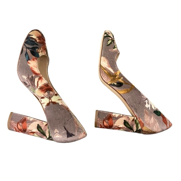 Nine West velour floral heels-8 - Picture 8 of 8